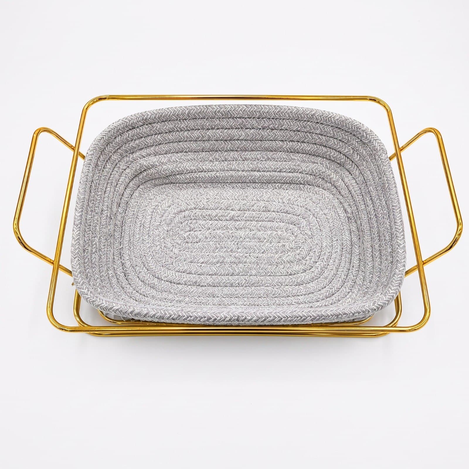 Panier rangement corde tressée élégant