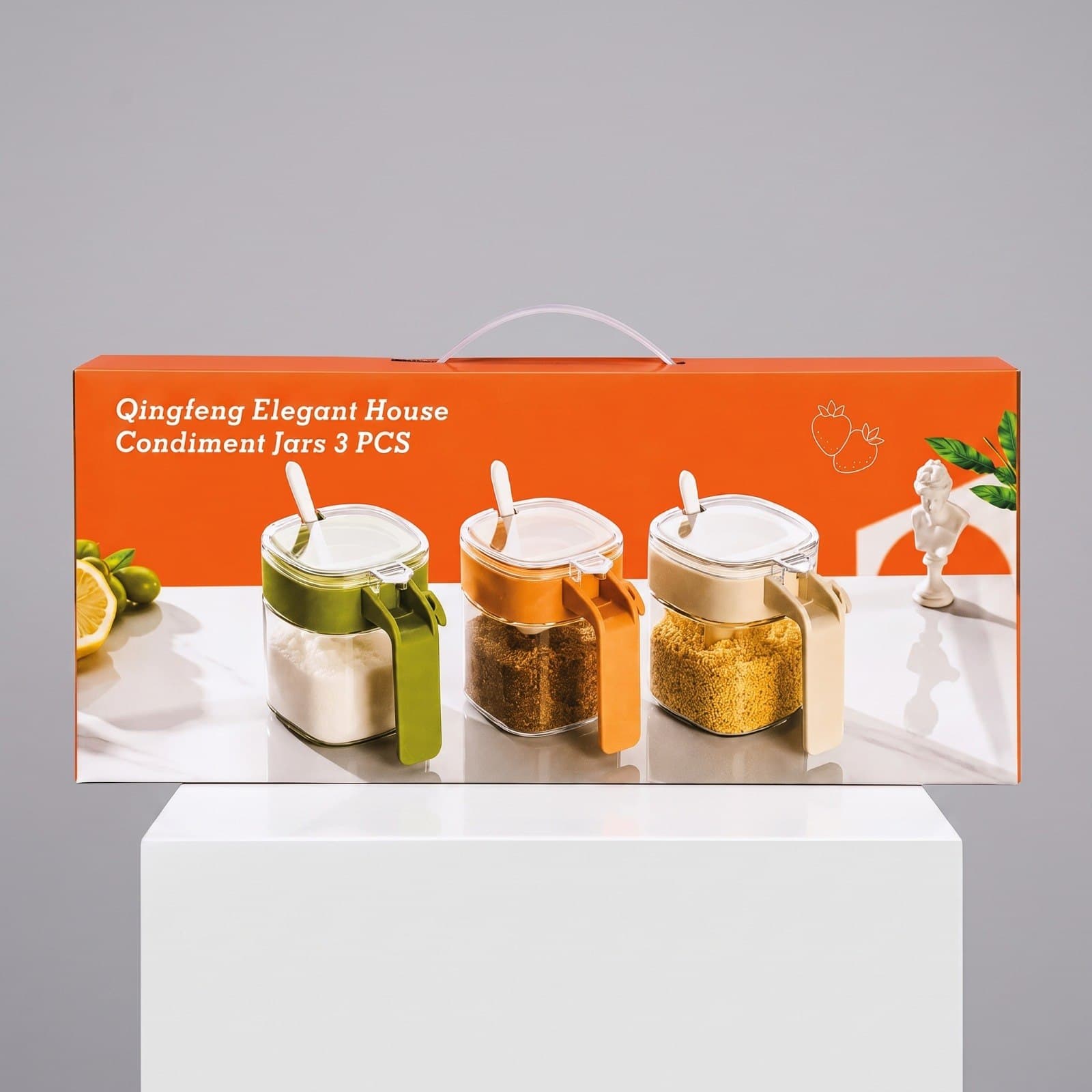 Set pots à épices transparents organisés