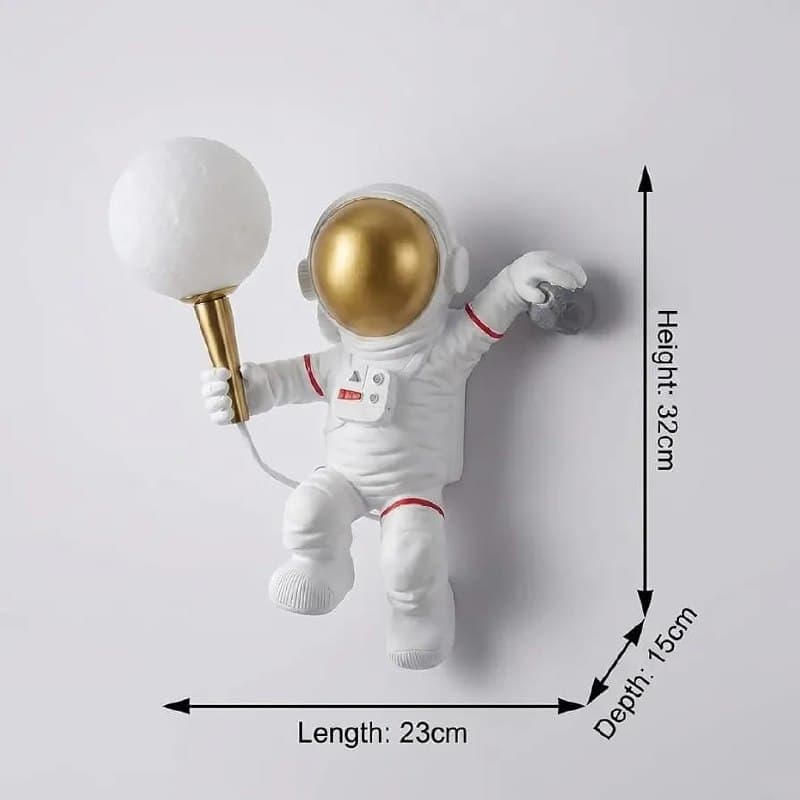 Décoration murale astronaute avec lampe lune